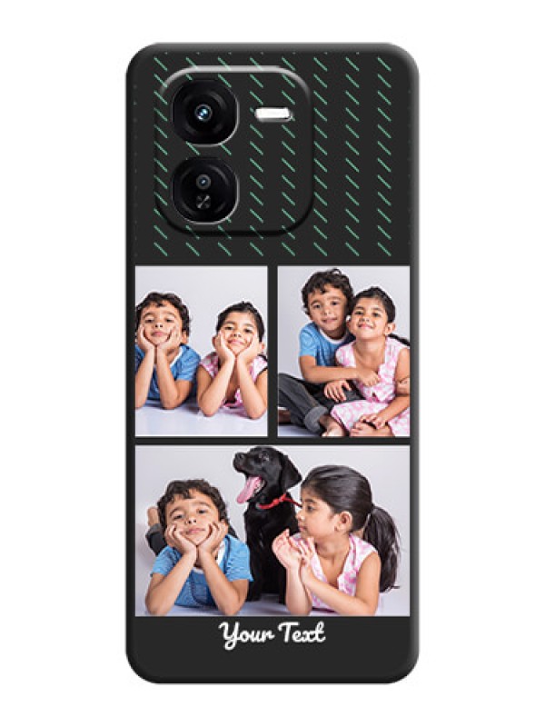 Custom Cross Dotted Pattern with 2 Image Holder On Space Black Custom Soft Matte Mobile Back Cover - iQOO Z9X 5G