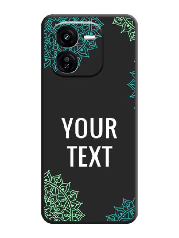 Custom Your Name with Floral Design On Space Black Custom Soft Matte Mobile Back Cover - iQOO Z9X 5G