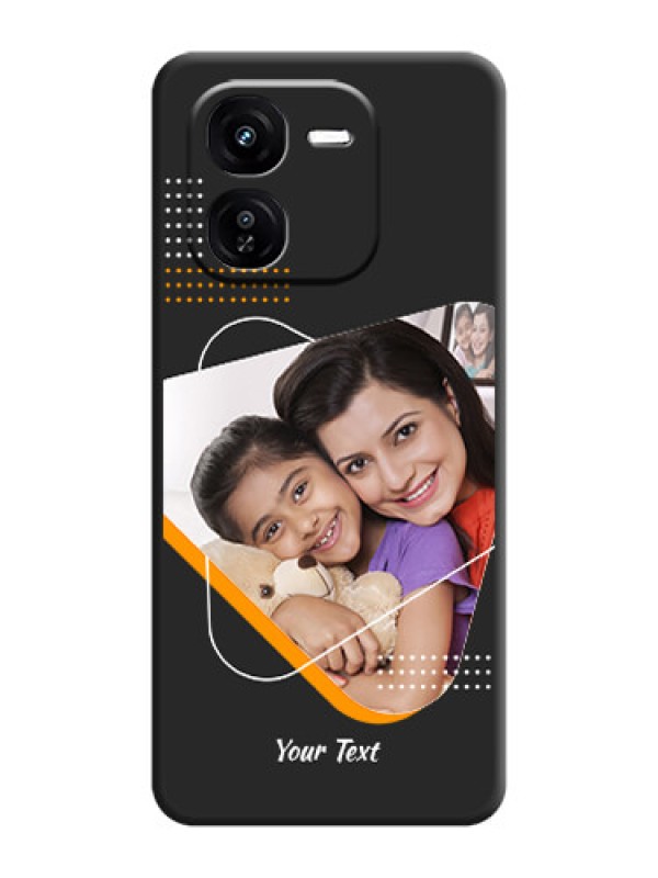 Custom Yellow Triangle on Photo On Space Black Custom Soft Matte Mobile Back Cover - iQOO Z9X 5G