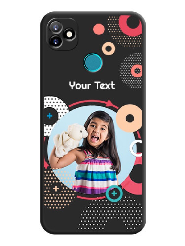 Custom Multicoloured Round Image on Personalised Space Black Soft Matte Cases - Itel Vision 1