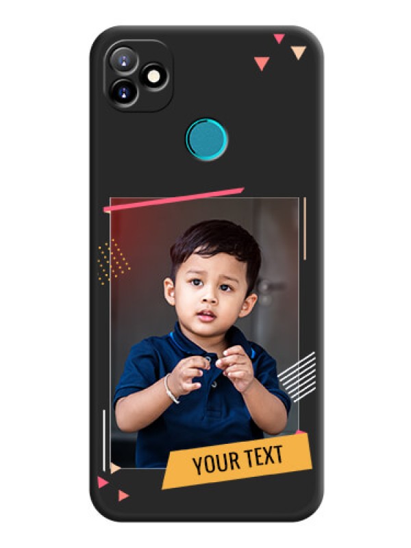 Custom Photo Frame with Triangle Small Dots on Photo on Space Black Soft Matte Back Cover - Itel Vision 1