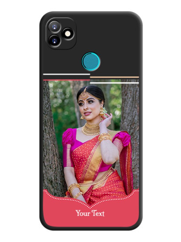 Custom Classic Plain Design with Name on Photo on Space Black Soft Matte Phone Cover - Itel Vision 1