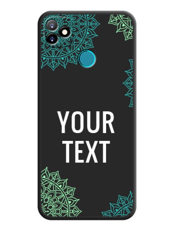 Custom Your Name with Floral Design on Space Black Custom Soft Matte Back Cover - Itel Vision 1