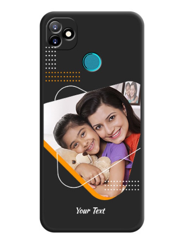 Custom Yellow Triangle on Photo on Space Black Soft Matte Phone Cover - Itel Vision 1