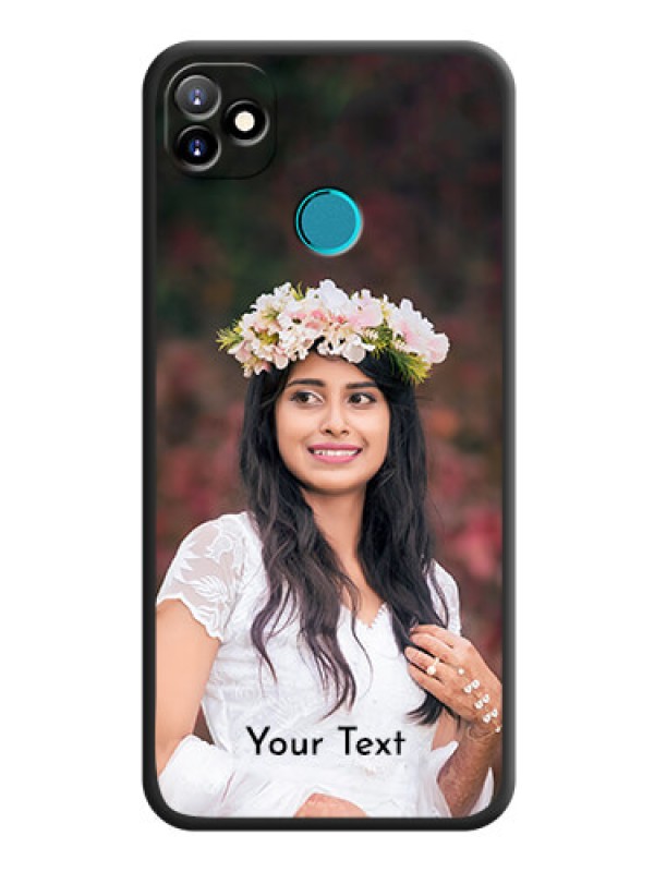 Custom Full Single Pic Upload With Text On Space Black Personalized Soft Matte Phone Covers -Itel Vision 1