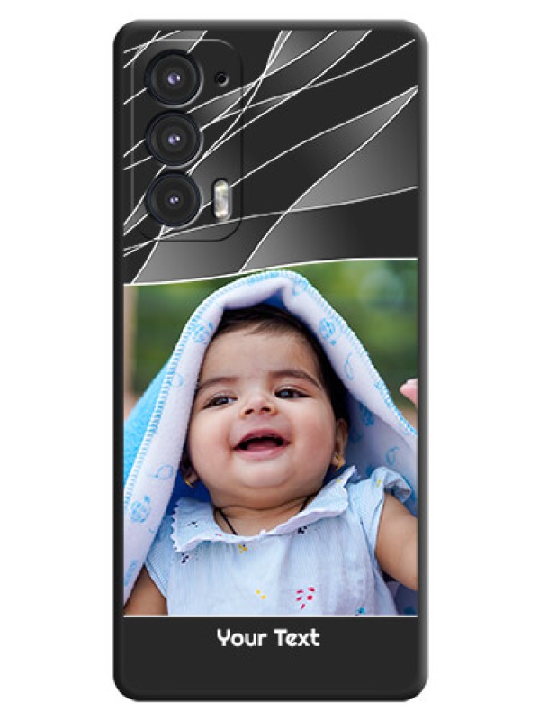 Custom Mixed Wave Lines on Photo on Space Black Soft Matte Mobile Cover - Motorola Edge 20 5G