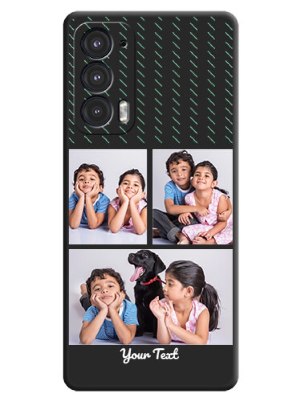 Custom Cross Dotted Pattern with 2 Image Holder on Personalised Space Black Soft Matte Cases - Motorola Edge 20 5G