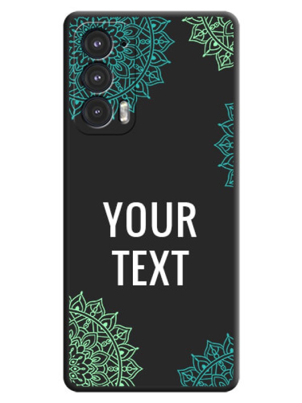Custom Your Name with Floral Design on Space Black Custom Soft Matte Back Cover - Motorola Edge 20 5G