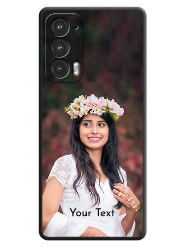 Custom Full Single Pic Upload With Text On Space Black Personalized Soft Matte Phone Covers -Motorola Edge 20