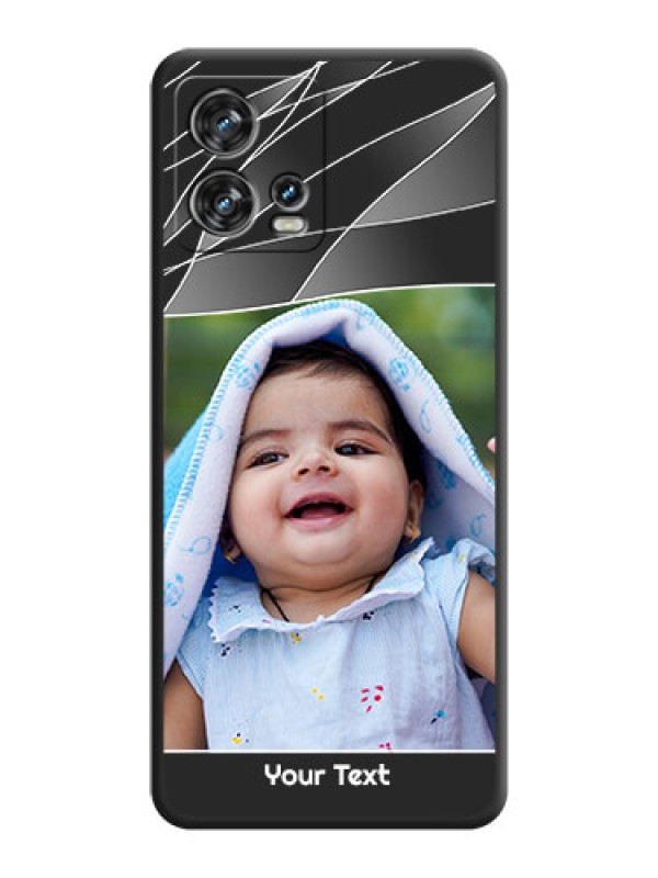 Custom Mixed Wave Lines on Photo on Space Black Soft Matte Mobile Cover - Motorola Edge 30 Fusion