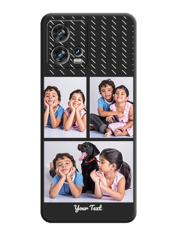 Custom Cross Dotted Pattern with 2 Image Holder  on Personalised Space Black Soft Matte Cases - Motorola Edge 30 Fusion