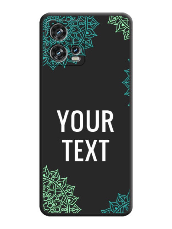 Custom Your Name with Floral Design on Space Black Custom Soft Matte Back Cover - Motorola Edge 30 Fusion