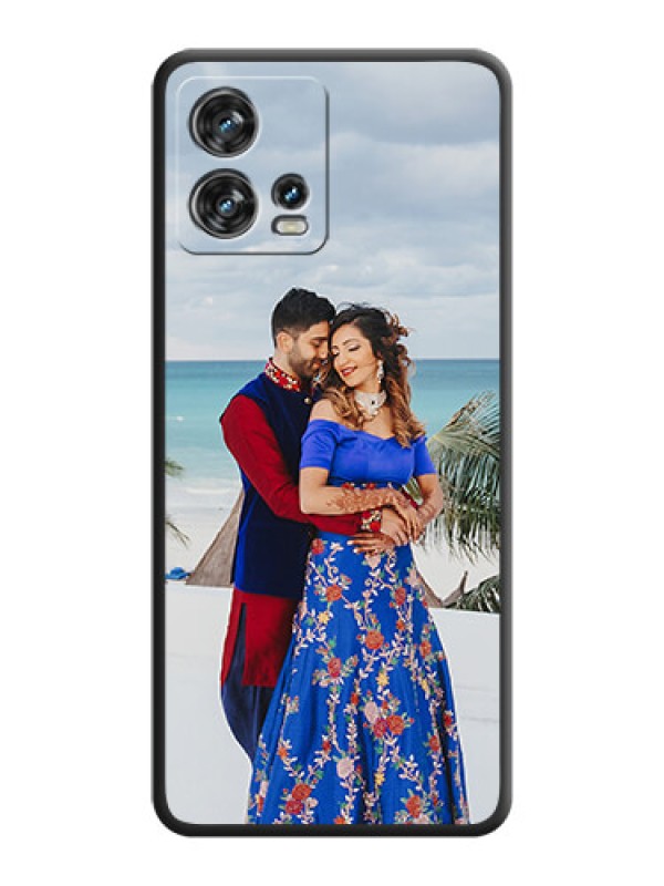 Custom Full Single Pic Upload On Space Black Personalized Soft Matte Phone Covers -Motorola Edge 30 Fusion