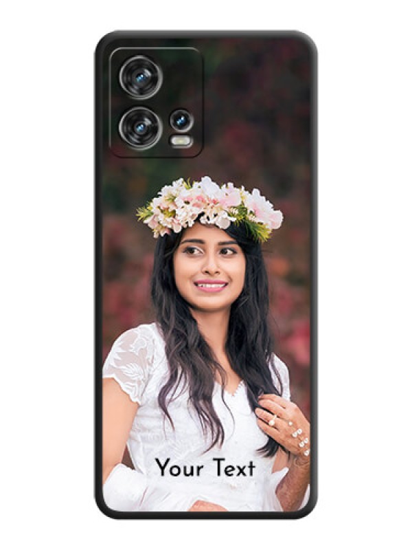 Custom Full Single Pic Upload With Text On Space Black Personalized Soft Matte Phone Covers -Motorola Edge 30 Fusion