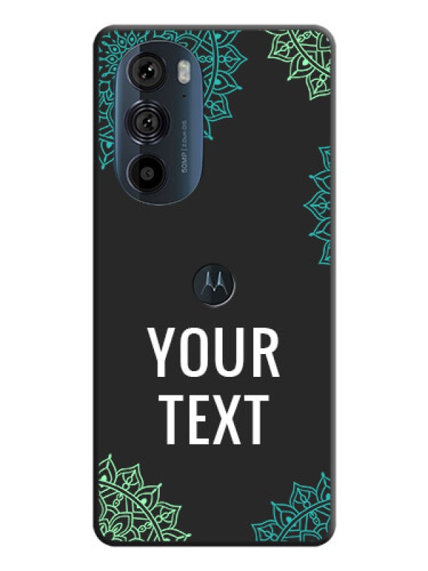 Custom Your Name with Floral Design on Space Black Custom Soft Matte Back Cover - Edge 30 Pro