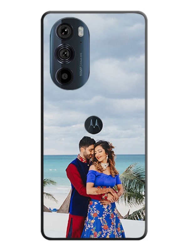 Custom Full Single Pic Upload On Space Black Personalized Soft Matte Phone Covers -Motorola Edge 30 Pro