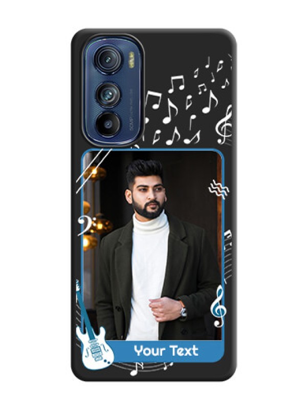 Custom Musical Theme Design with Text on Photo on Space Black Soft Matte Mobile Case - Motorola Edge 30