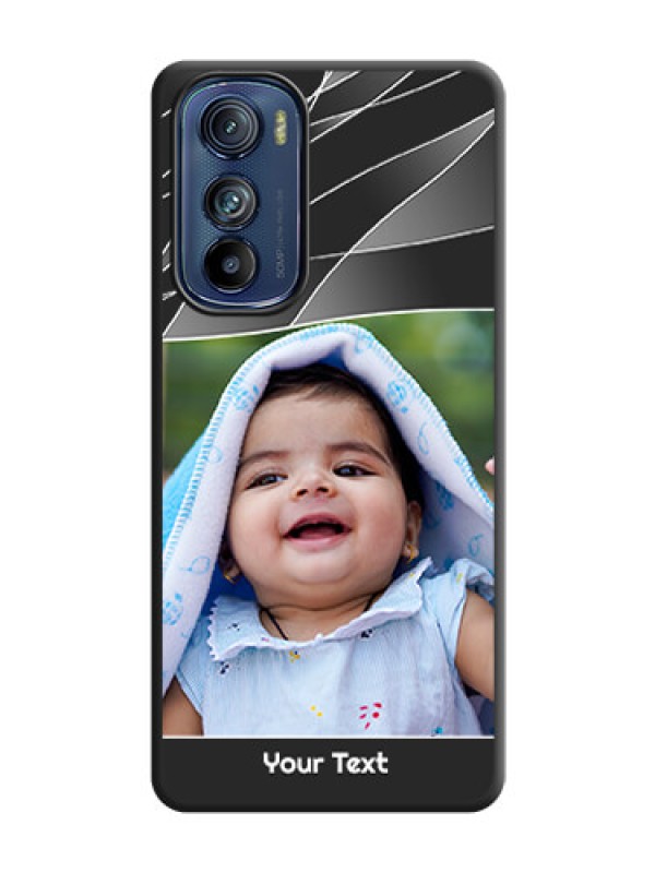 Custom Mixed Wave Lines on Photo on Space Black Soft Matte Mobile Cover - Motorola Edge 30