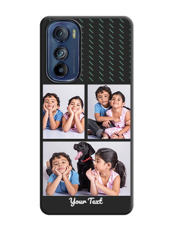 Custom Cross Dotted Pattern with 2 Image Holder  on Personalised Space Black Soft Matte Cases - Motorola Edge 30
