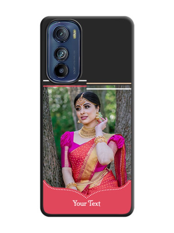 Custom Classic Plain Design with Name on Photo on Space Black Soft Matte Phone Cover - Motorola Edge 30