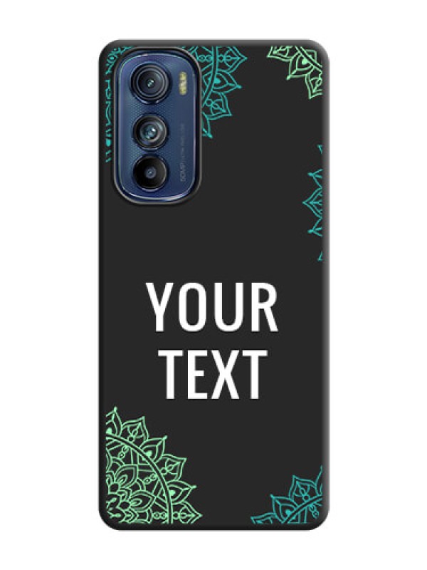 Custom Your Name with Floral Design on Space Black Custom Soft Matte Back Cover - Motorola Edge 30