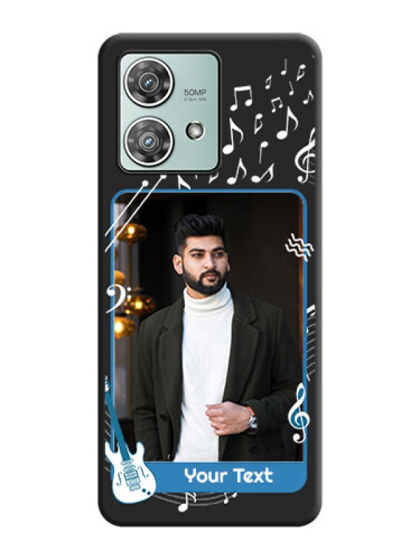 Custom Musical Theme Design with Text on Photo On Space Black Custom Soft Matte Mobile Back Cover - Motorola Edge 40 Neo