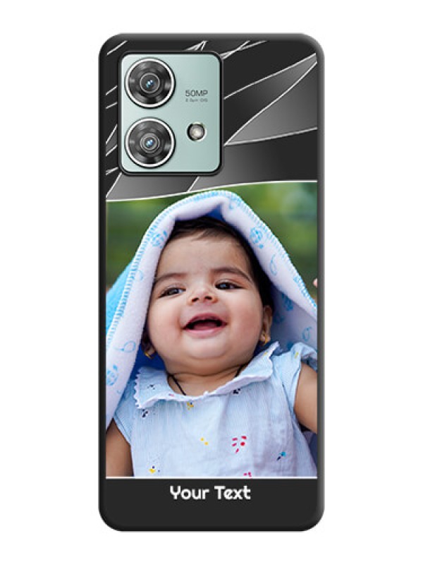 Custom Mixed Wave Lines on Photo On Space Black Custom Soft Matte Mobile Back Cover - Motorola Edge 40 Neo