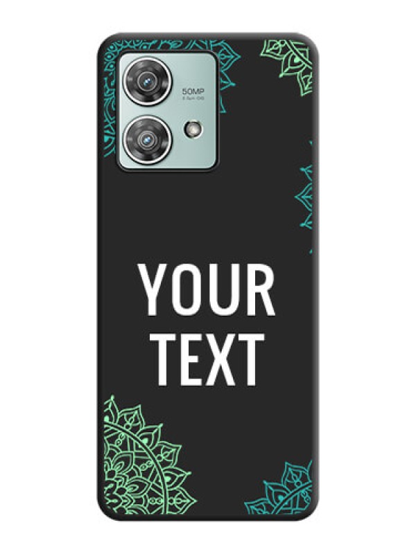 Custom Your Name with Floral Design On Space Black Custom Soft Matte Mobile Back Cover - Motorola Edge 40 Neo