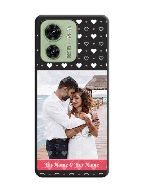 Custom White Color Love Symbols with Text Design - Photo on Space Black Soft Matte Phone Cover - Edge 40