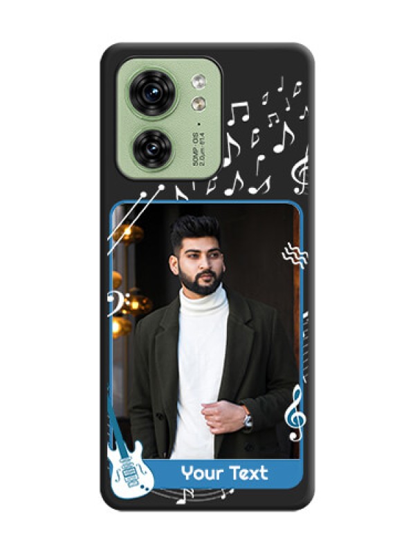 Custom Musical Theme Design with Text - Photo on Space Black Soft Matte Mobile Case - Edge 40