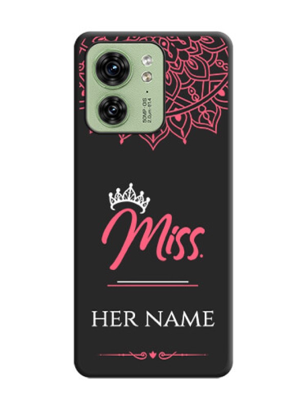 Custom Mrs Name with Floral Design on Space Black Personalized Soft Matte Phone Covers - Edge 40