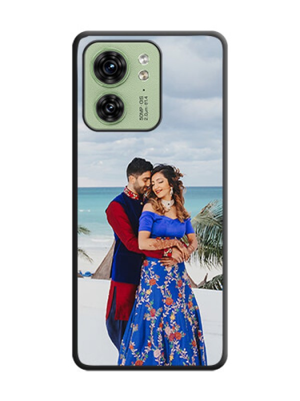 Custom Full Single Pic Upload On Space Black Personalized Soft Matte Phone Covers - Edge 40