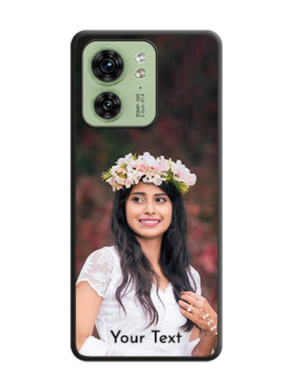 Custom Full Single Pic Upload With Text On Space Black Personalized Soft Matte Phone Covers - Edge 40