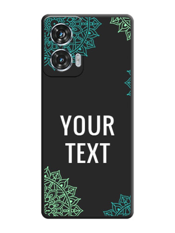 Custom Your Name with Floral Design On Space Black Custom Soft Matte Mobile Back Cover - Motorola Edge 50 Fusion