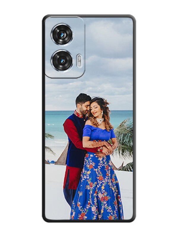 Custom Full Single Pic Upload On Space Black Custom Soft Matte Mobile Back Cover - Motorola Edge 50 Fusion