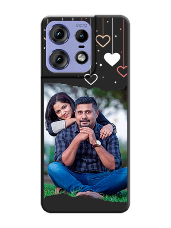 Custom Love Hangings with Splash Wave Picture On Space Black Custom Soft Matte Mobile Back Cover - Motorola Edge 50 Pro 5G