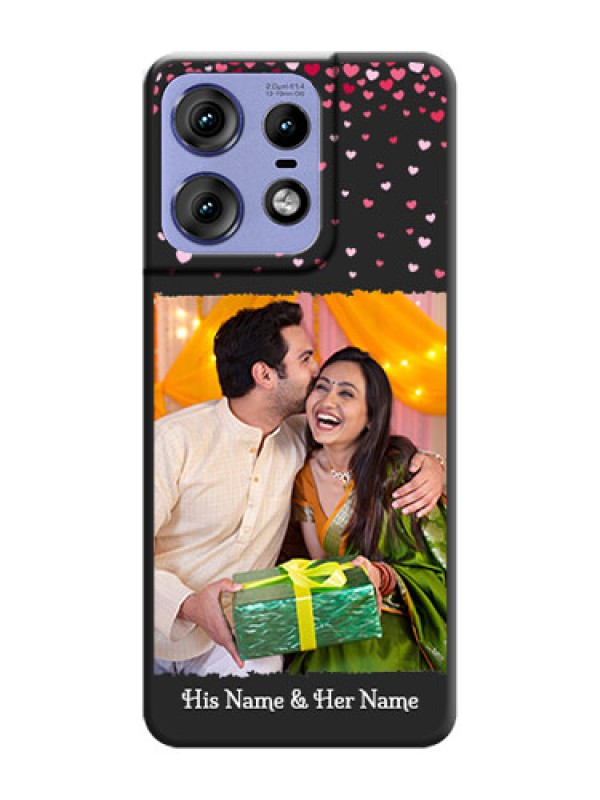 Custom Fall in Love with Your Partner on Photo On Space Black Custom Soft Matte Mobile Back Cover - Motorola Edge 50 Pro 5G