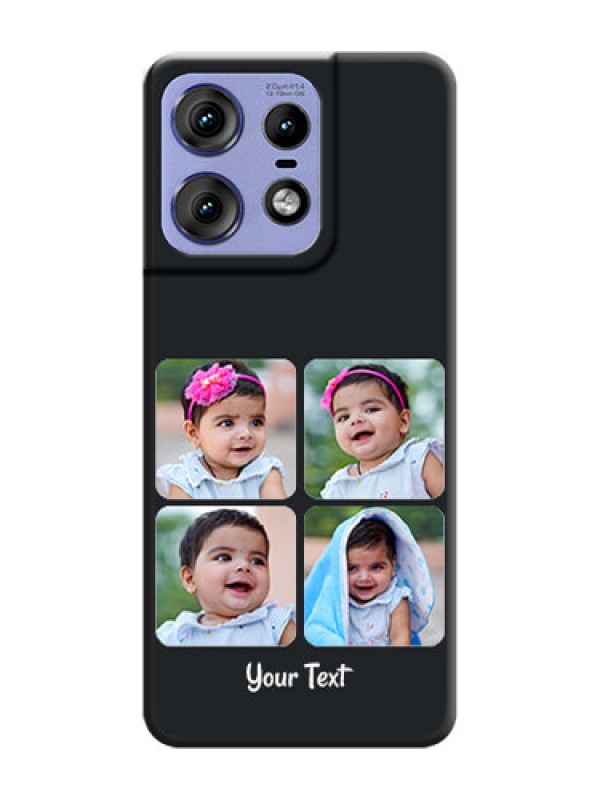 Custom Floral Art with 6 Image Holder on Photo On Space Black Custom Soft Matte Mobile Back Cover - Motorola Edge 50 Pro 5G