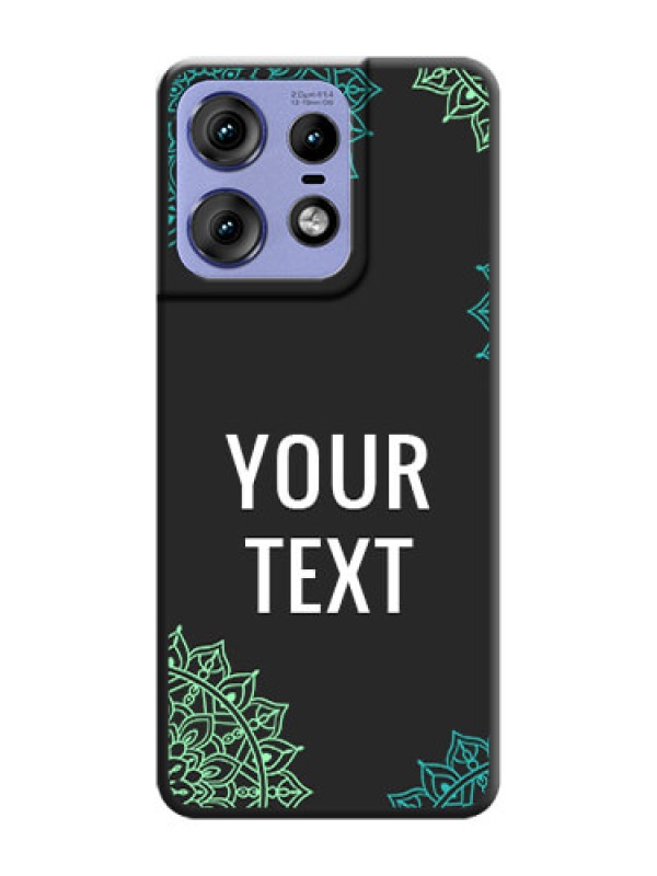 Custom Your Name with Floral Design On Space Black Custom Soft Matte Mobile Back Cover - Motorola Edge 50 Pro 5G