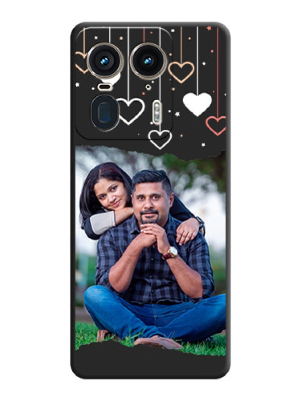 Custom Love Hangings with Splash Wave Picture On Space Black Custom Soft Matte Mobile Back Cover - Motorola Edge 50 Ultra 5G