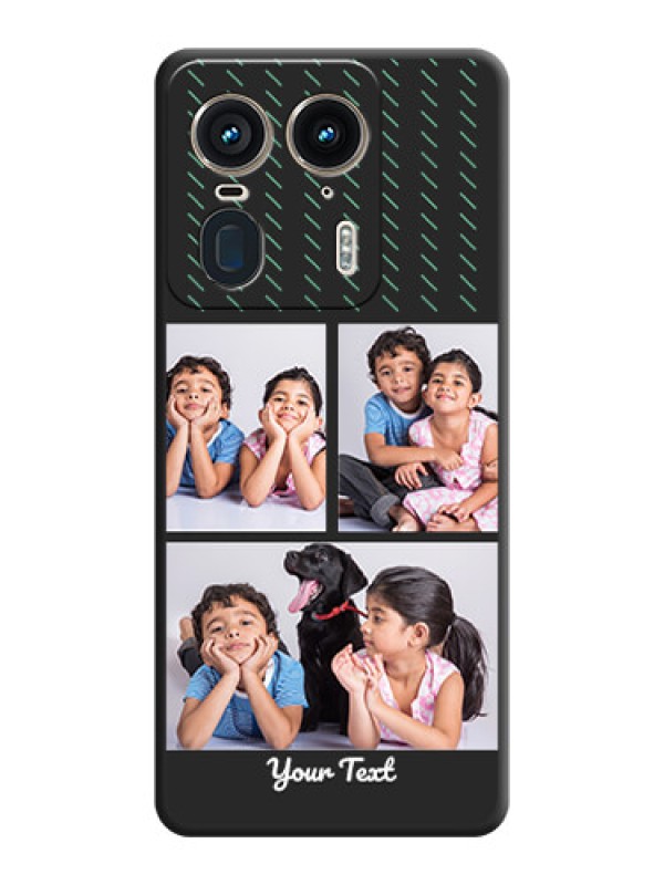 Custom Cross Dotted Pattern with 2 Image Holder On Space Black Custom Soft Matte Mobile Back Cover - Motorola Edge 50 Ultra 5G