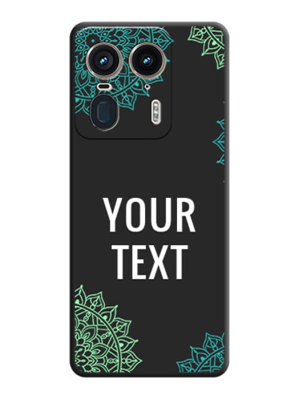 Custom Your Name with Floral Design On Space Black Custom Soft Matte Mobile Back Cover - Motorola Edge 50 Ultra 5G