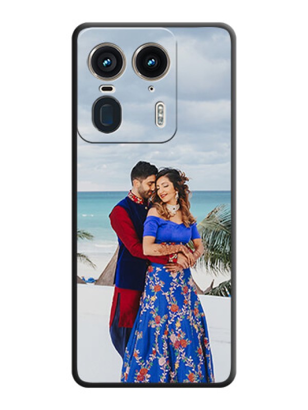 Custom Full Single Pic Upload On Space Black Custom Soft Matte Mobile Back Cover - Motorola Edge 50 Ultra 5G