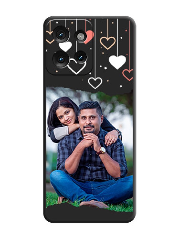 Custom Love Hangings with Splash Wave Picture On Space Black Custom Soft Matte Mobile Back Cover - Motorola Edge 50