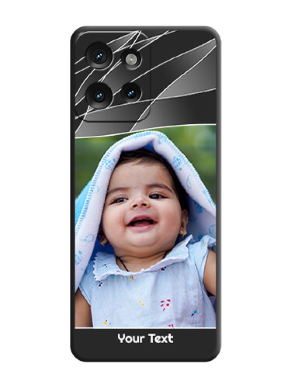 Custom Mixed Wave Lines on Photo On Space Black Custom Soft Matte Mobile Back Cover - Motorola Edge 50