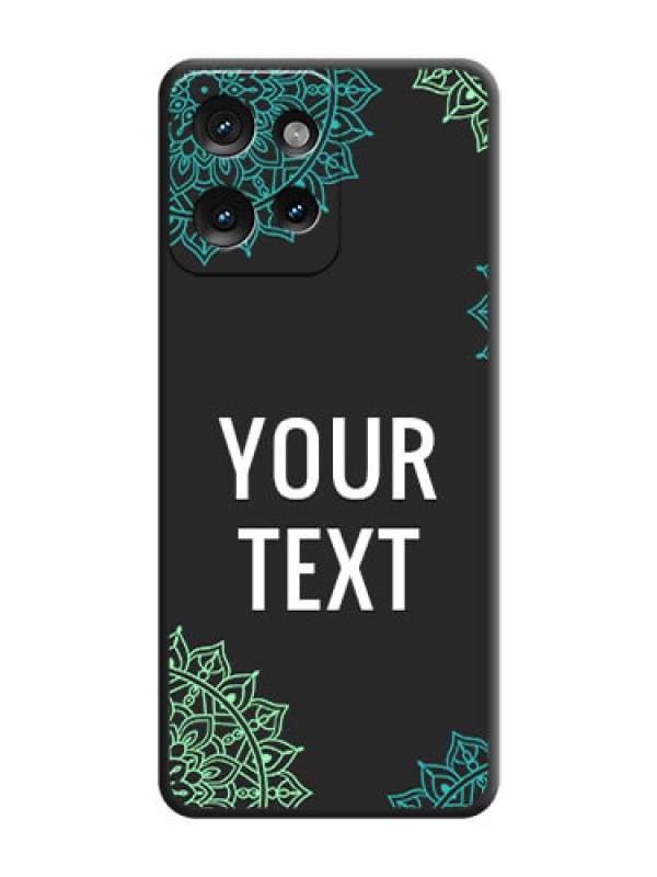 Custom Your Name with Floral Design On Space Black Custom Soft Matte Mobile Back Cover - Motorola Edge 50