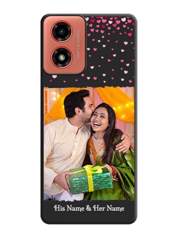 Custom Fall in Love with Your Partner on Photo On Space Black Custom Soft Matte Mobile Back Cover - Motorola G04s