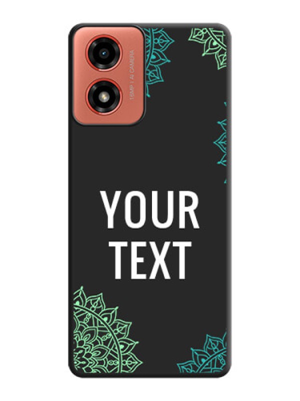 Custom Your Name with Floral Design On Space Black Custom Soft Matte Mobile Back Cover - Motorola G04s