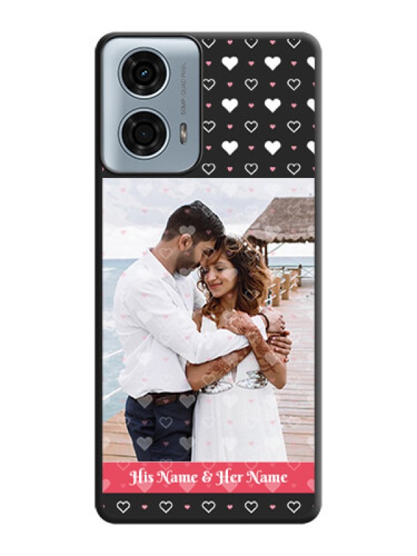 Custom White Color Love Symbols with Text Design - Photo on Space Black Soft Matte Phone Cover - Motorola G24 Power