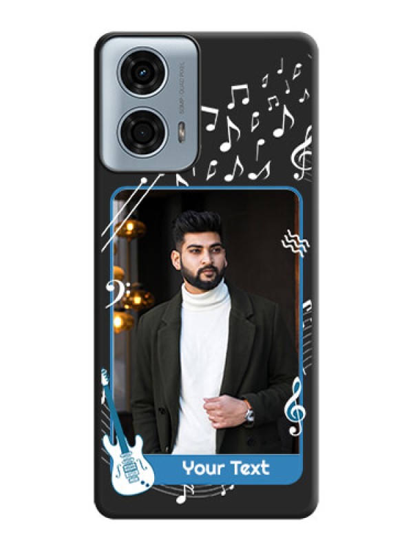 Custom Musical Theme Design with Text - Photo on Space Black Soft Matte Mobile Case - Motorola G24 Power